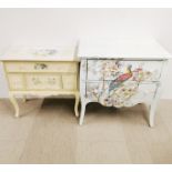 A painted two drawer bombe chest and a painted four drawer chest, largest 87 x 86 x 48cm.