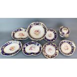 A 19th Century Bloor Derby comport and other serving dishes, some restoration. Dia. 28cm. H. 18cm.