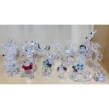 A collection of Swarovski crystal figures of Disney characters (most with boxes), tallest H. 14cm.