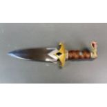 A Franklin Mint decorative dagger with cold painted snake hilt, L. 36cm.