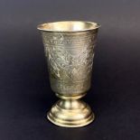 A Russian .84 silver engraved spirit cup, H. 9.2cm.