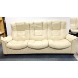 A matching Stressless Ekornes individual reclining three seater settee/ sofa, L. 230cm H. 103cm.