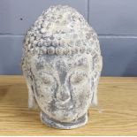 A composition garden Buddha head, H. 34cm.