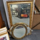 Three gilt framed mirrors, largest 125 x 74cm.