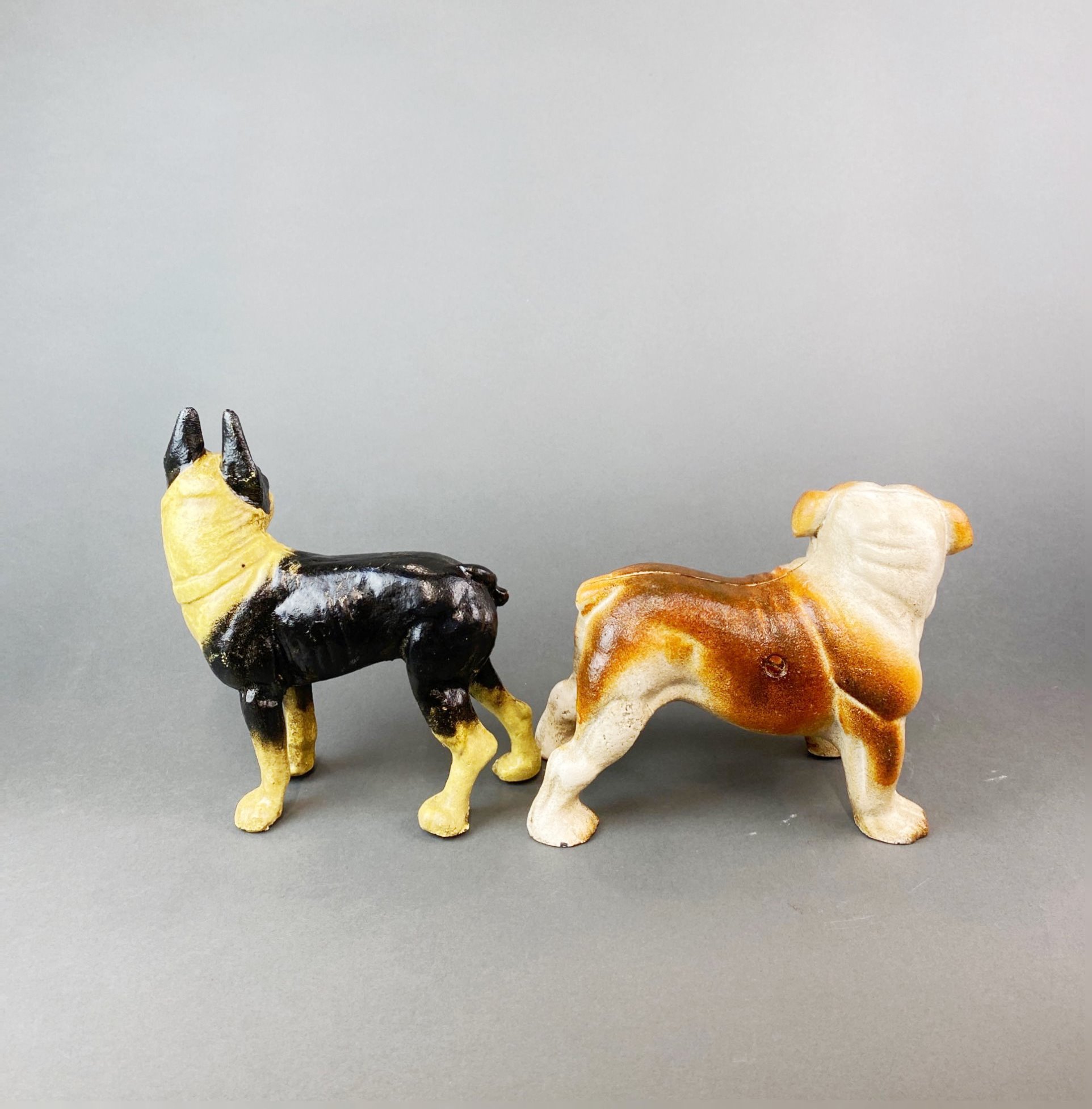 Two hand painted cast iron dog doorstops, tallest H. 20cm. - Image 2 of 2