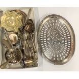 A box of shipping related silver plated items.
