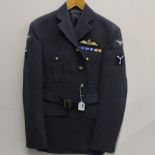 An R.A.F uniform jacket and trousers, shoulder W. 44cm.