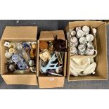 Three boxes of good mixed ceramic and other items.