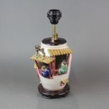 An unusual Chinese crackle glazed porcelain table lamp base, H. 36cm.