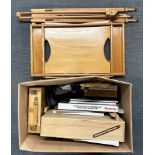 An extensive quantity of artist's easels, materials, books, etc.