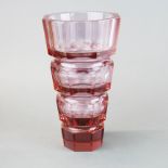 A vintage cut crystal vase, H. 26cm.