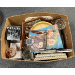 A box of mixed interesting vintage items.