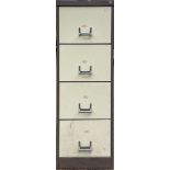 A three drawer metal filing cabinet, 132 x 63cm.