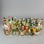 A quantity of mixed alcohol miniatures.