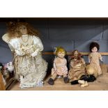 A group of vintage dolls, tallest H. 43cm.