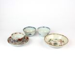 A group of antique Chinese porcelain tea bowls and dishes, largest dia. 12cm.