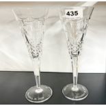 A pair of Waterford millennium crystal glasses, H. 23cm, engraved for 'The 21 Club December 31st