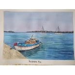 Tracey Smart, "Traditional fishing boat", watercolour, 25 x 35cm, c. 2023. An original watercolour