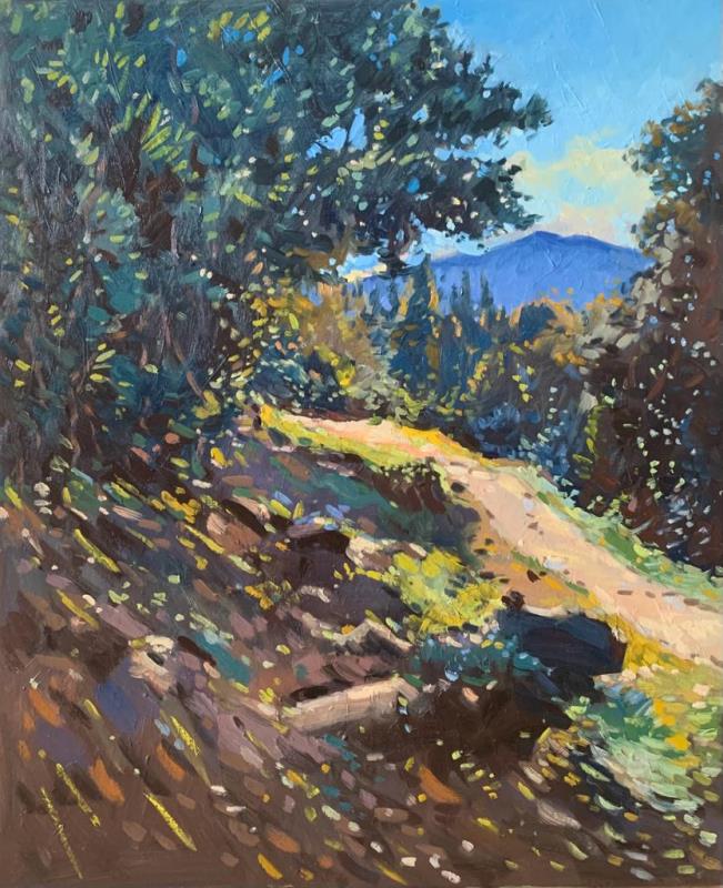 Raymond Balfe, "The Sheltered Path", oil on canvas, 61 x 50cm, c. 2023. Original painting created en