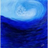 George Hamilton, "Sea Whirl", acrylic, 50 x 50cm, c. 2022. This is an original gallery-wrapped