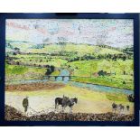 Maurice Hawkins, "The Last Field", acrylic, framed 81 x 66cm, c. 2022. A classic image in my