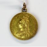 An 1887 Queen Victoria golden jubilee sovereign.