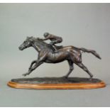 A superb bronze figure of a race horse by Tessa Pullan initialled T.P '89'. Provenance: commissioned