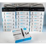 A group of eighteen boxed hidden camera spy pens.