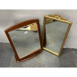 A mahogany dressing table mirror and a gilt framed mirror, H. 55cm.