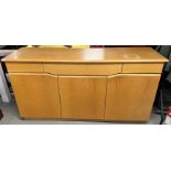 A light oak three drawer sideboard, 165 x 86cm.