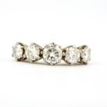 An 18ct yellow and white gold ring set with large old brilliant cut diamonds estimated approx. 2.6ct