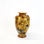 A fine Japanese satsuma pottery vase, H. 18cm.