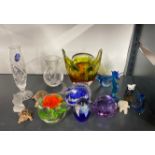 A group of mixed glassware.