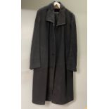 A gent's vintage heavy woollen coat, shoulder W. 98cm, L. 129cm.