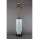 An early-mid 20th century Chinese celadon glazed vase mounted as a table lamp.