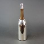 A wood and metal champagne bottle cocktail shaker, H. 38cm.