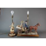 Two figural table lamps, H. 53cm.