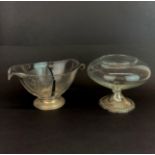Two American sterling silver mounted glass bowls, largest W. 19cm.