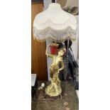 A large figural table lamp and two others, H. 110cm.