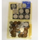 A quantity of mixed coins.