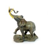 A gilt bronze figure of an elephant, H. 25cm.