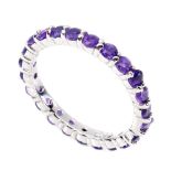 A 925 silver amethyst set full eternity ring, N.5.