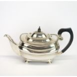 A Chester hallmarked silver teapot, spout to handle 30cm.