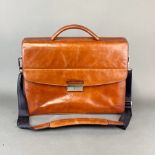 A lovely quality Gino Ferrari leather briefcase/shoulder bag, 40 x 30 x 10cm.
