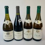 Two bottles of vintage Chablis (2008/2009) together with a bottle of Meursault 2008 and Crozes