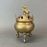 An early 20th Century Chinese bronze censer, H. 22cm.