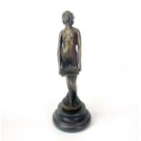 An Art Deco style bronze figure of a girl, H. 20cm.
