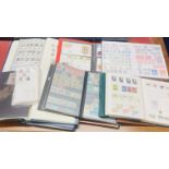 A quantity of mixed stamp albums and first day cover stamps.