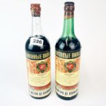 Two vintage bottles of Maldovan 1963 and 69 Negru du Purkar red wine.