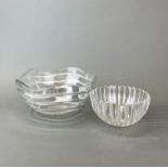 A Tiffany & Co. (acid etched) cut crystal fruit bowl, Dia. 25cm. together with a Tiffany & Co. (acid